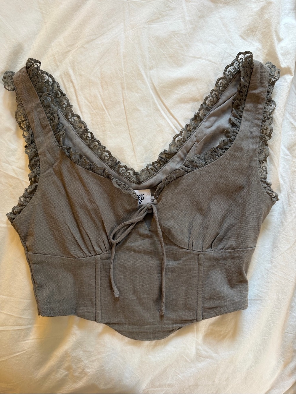 Princess Polly Grey Lace Top